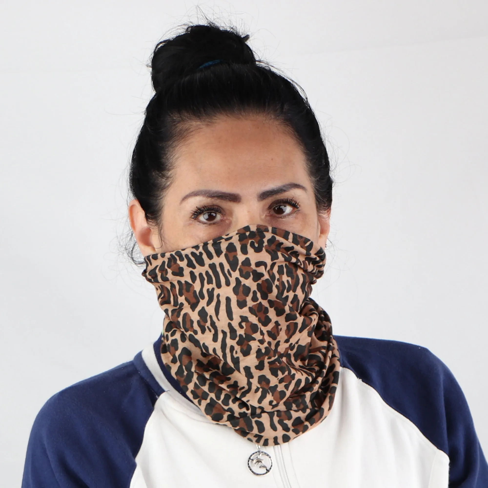 Leopard Print Seamless Face Mask Neck Gaiter