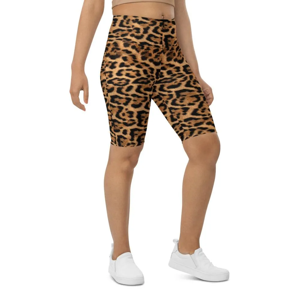 Leopard Skin Bike Shorts