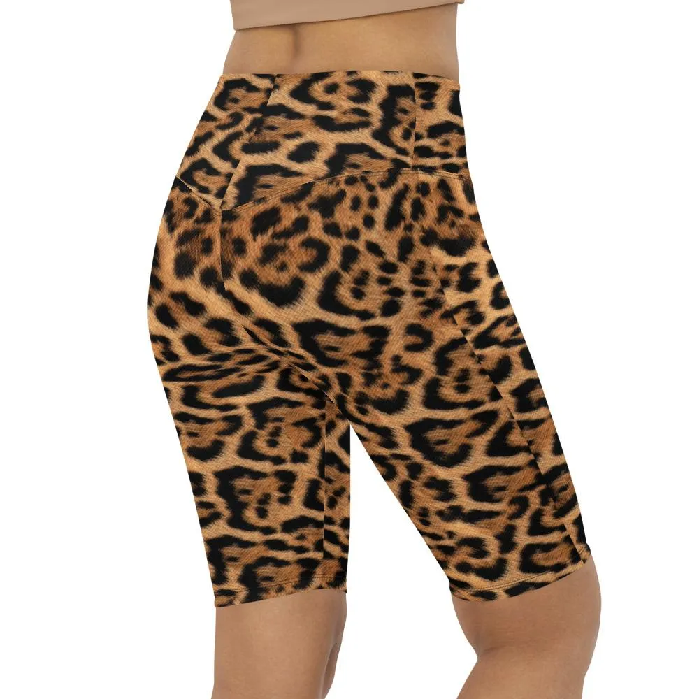 Leopard Skin Bike Shorts