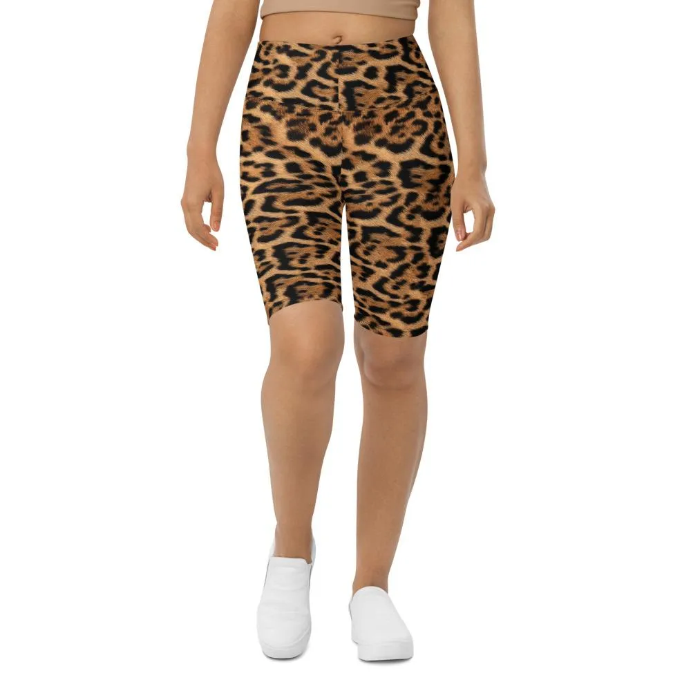 Leopard Skin Bike Shorts