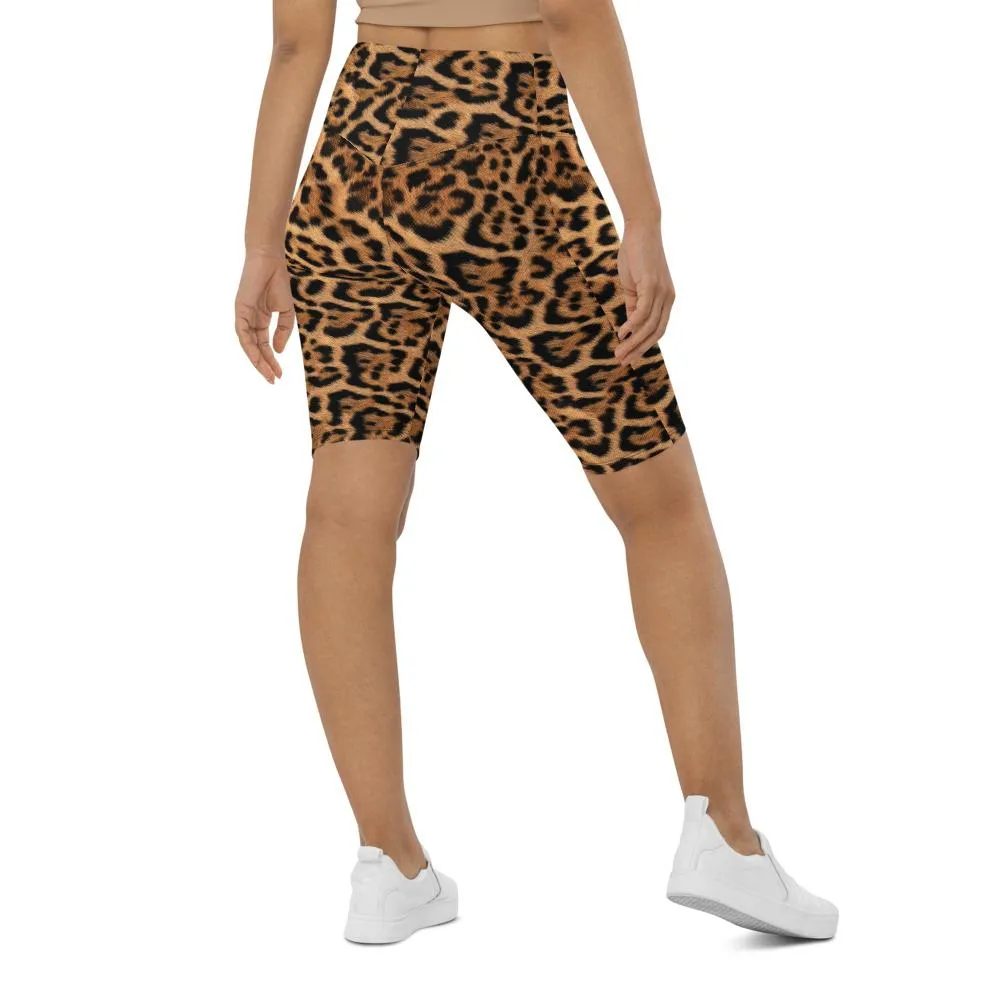 Leopard Skin Bike Shorts
