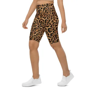 Leopard Skin Bike Shorts
