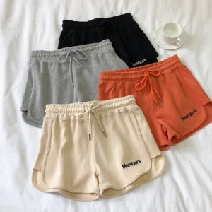 Letter Embroidery Sports Wide-leg Shorts Women Loose Casual Outdoor Running Yoga Pants