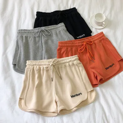 Letter Embroidery Sports Wide-leg Shorts Women Loose Casual Outdoor Running Yoga Pants