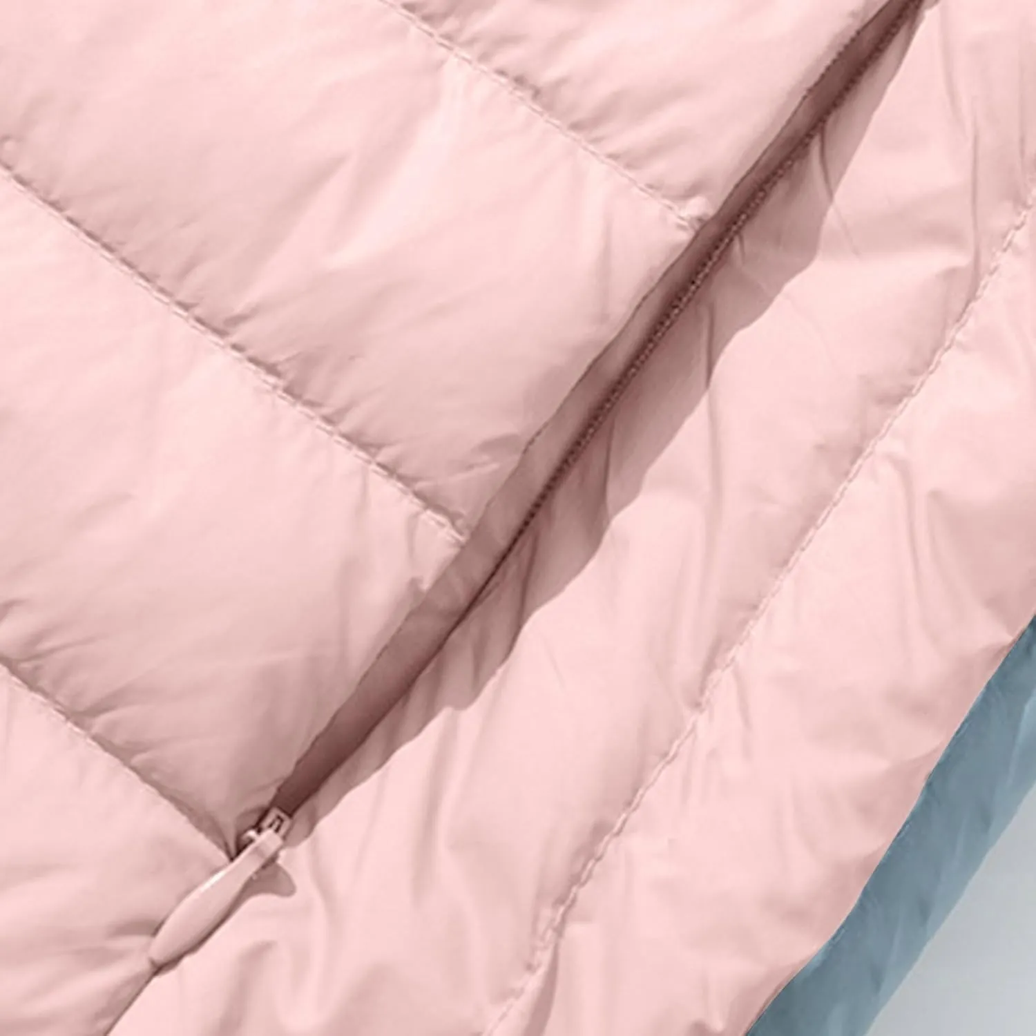 Lightweight Jackets for Women with Hood Winter Long Sleeve Zip Down Coat Solid Color Warm Casual Puffer Jacket