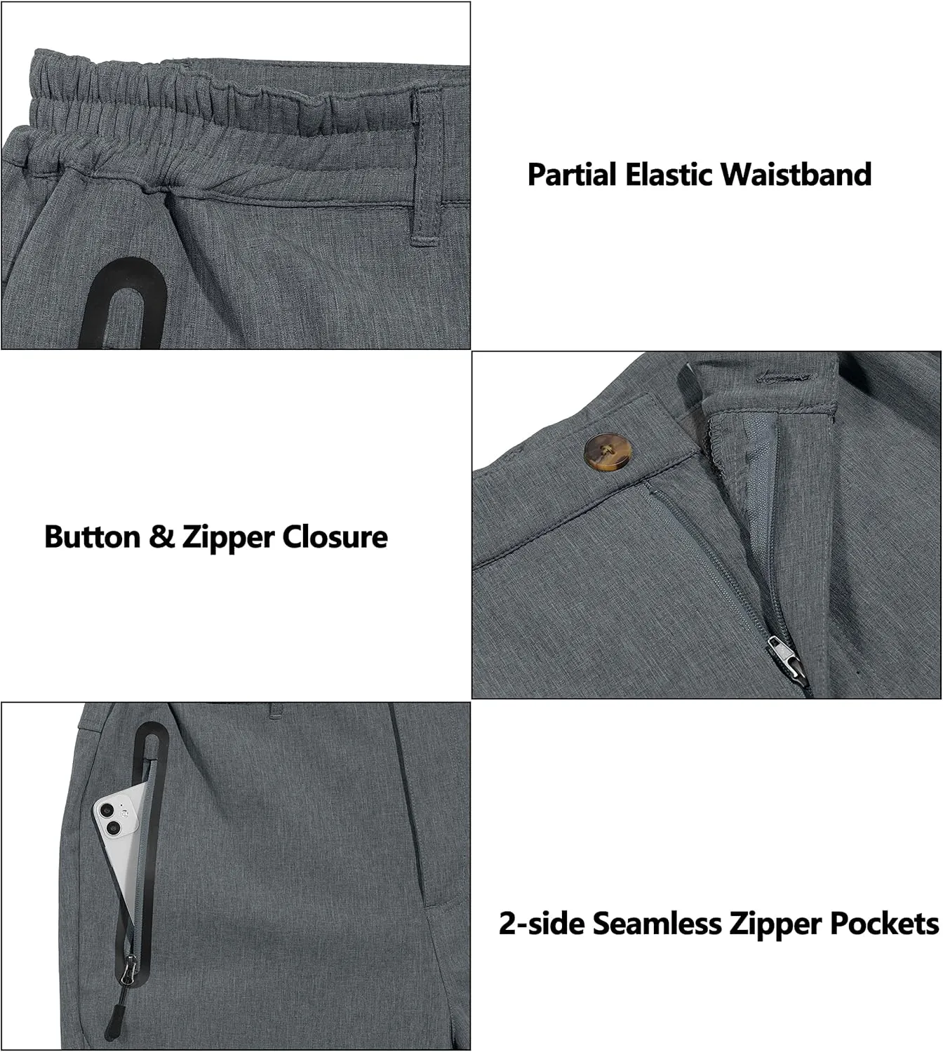 Little Donkey Andy Men's Hiking Snow Pants, Fleece Lined Ski Pants Softshell Pants Windproof& Water Resistant