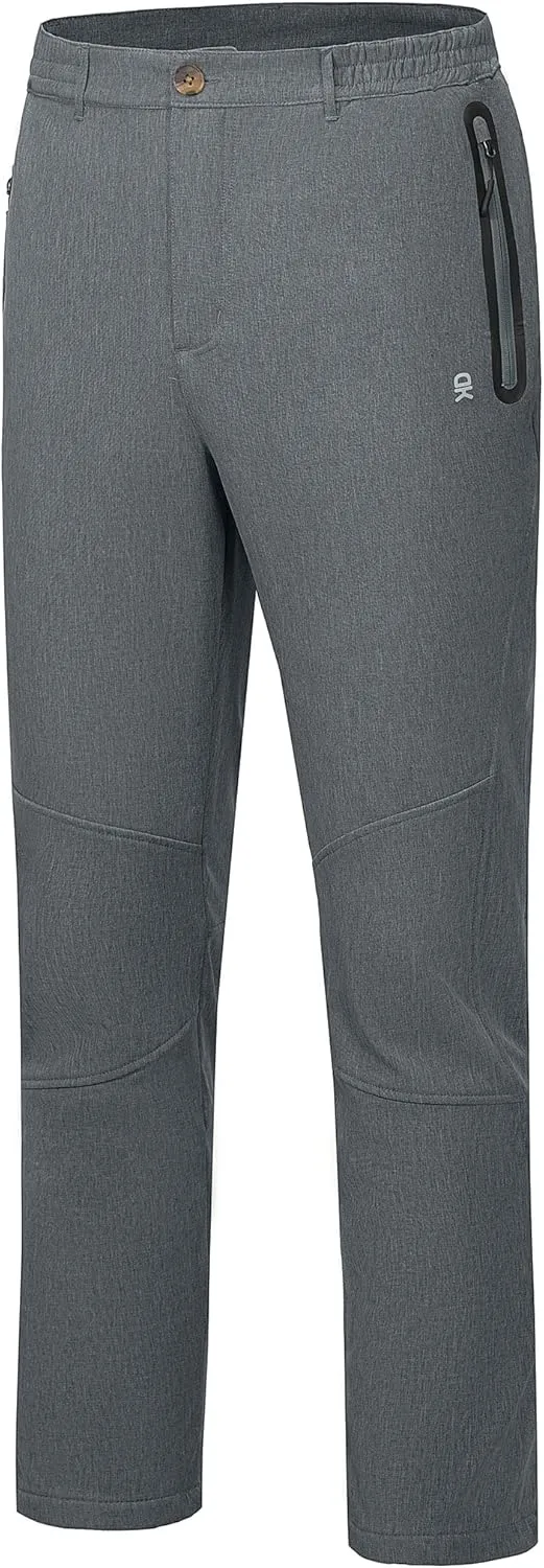 Little Donkey Andy Men's Hiking Snow Pants, Fleece Lined Ski Pants Softshell Pants Windproof& Water Resistant