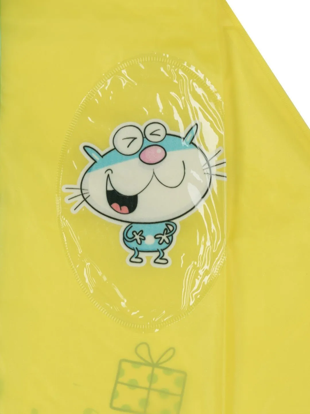 Little Explorer's Bright Yellow Cartoon Raincoat for Boys