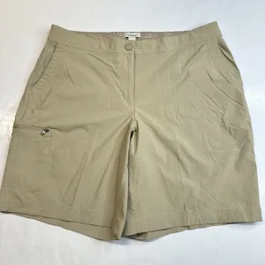 LL Bean Shorts Womens 14 Beige Comfort Trail Water Repellet Hiking Nylon UPF50 