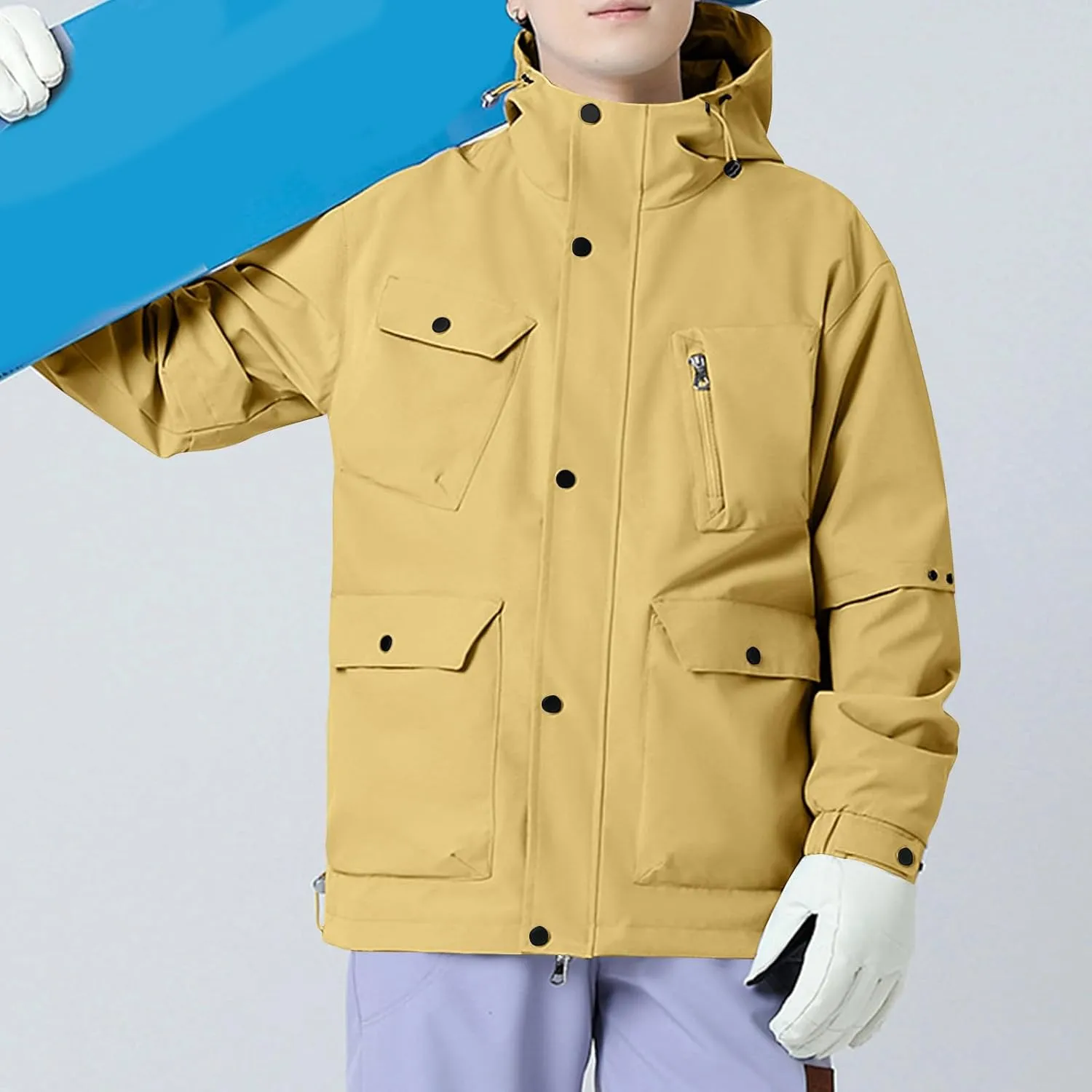 Lmdudan 2024 Winter Windbreaker Jacket Women's Hoodie Rain Jacket Outdoor Hiking Lightweight Softshell Raincoat with Pockets