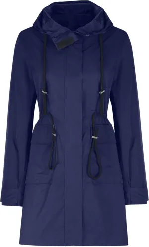 Lmdudan Rain Jacket for Women Lightweight Waterproof Hooded Trench Coats 2024 Active Outdoor Belted Windbreaker with Pockets