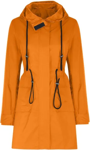 Lmdudan Rain Jacket for Women Lightweight Waterproof Hooded Trench Coats 2024 Active Outdoor Belted Windbreaker with Pockets