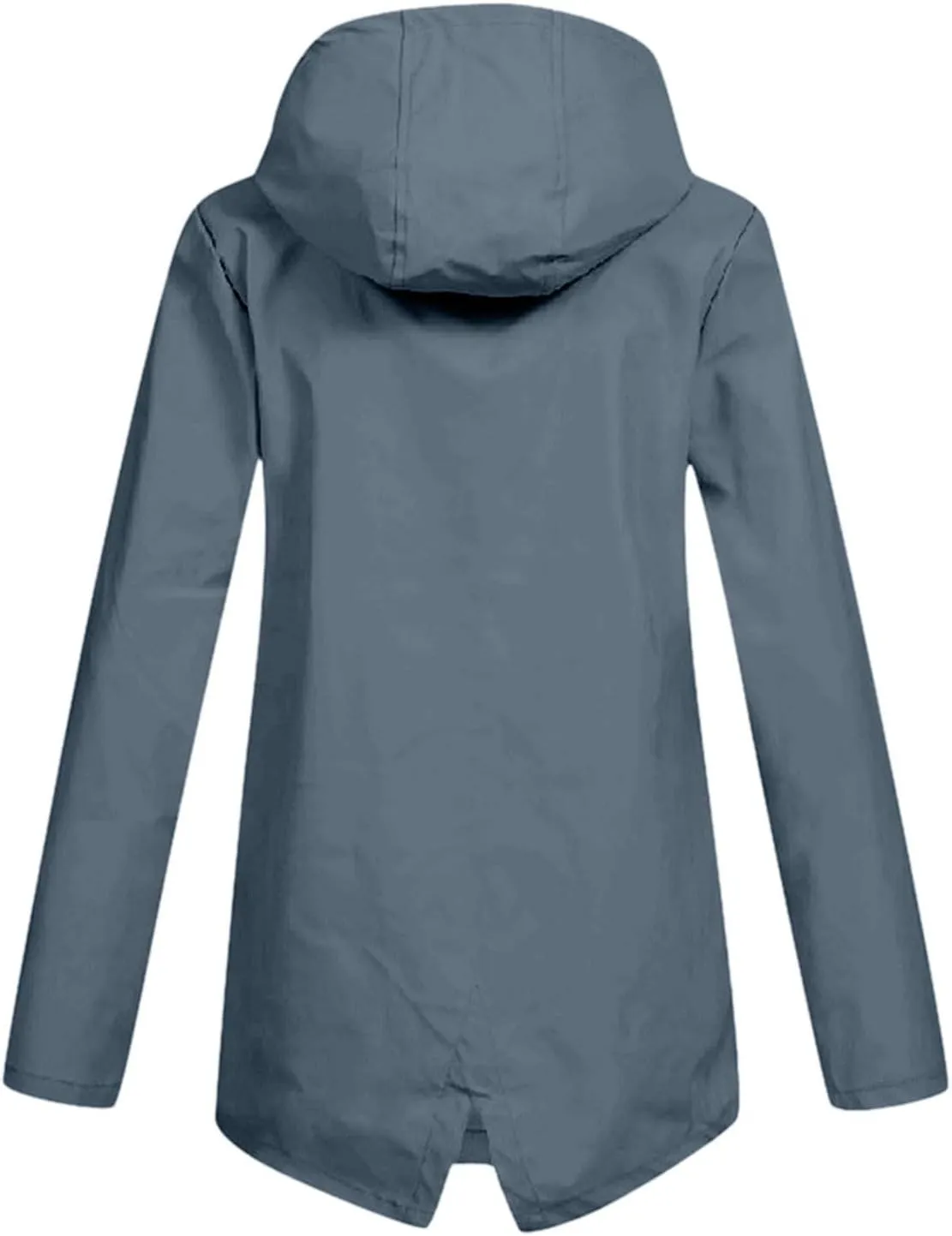 Lmdudan Rain Jacket for Womens Waterproof with Hood Fleece Solid Color Lined Raincoat Lightweight Outdoor Windbreaker Jackets