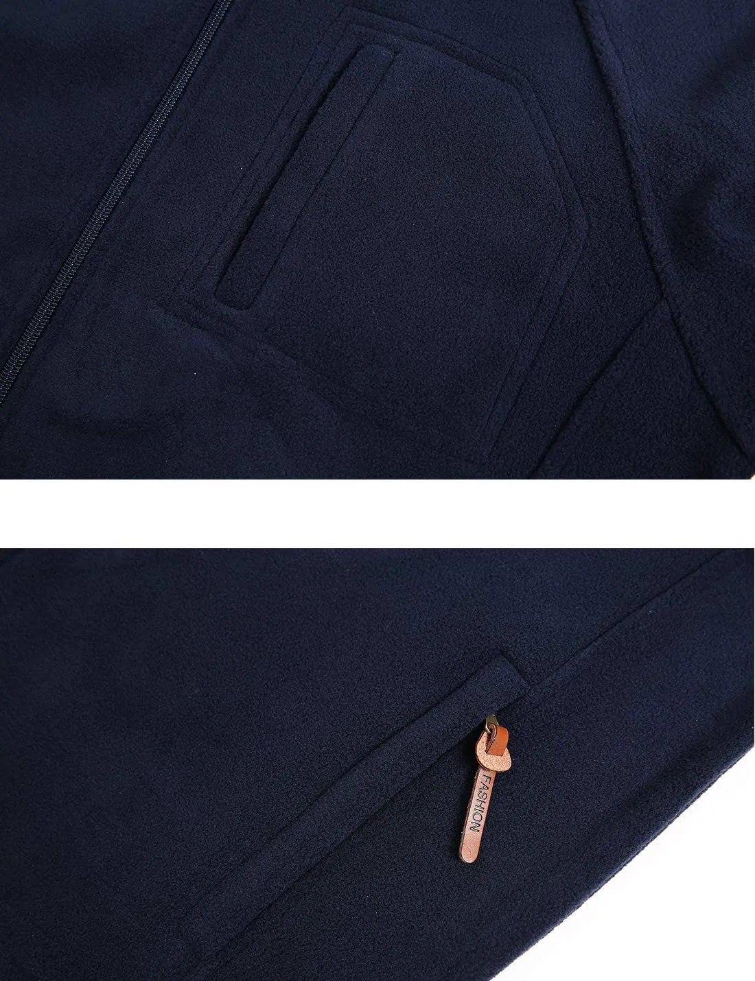 Locachy Men's Full-Zip Fleece Jacket Windproof Lightweight Outdoor Jackets with Pockets Hiking Work Outwear