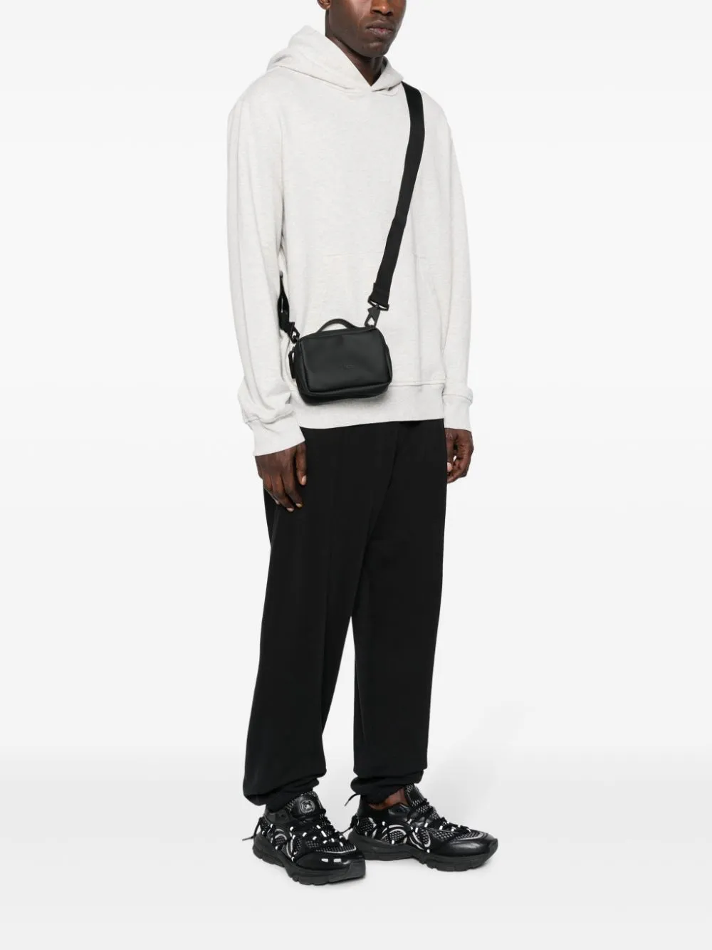 logo-debossed faux-leather shoulder bag