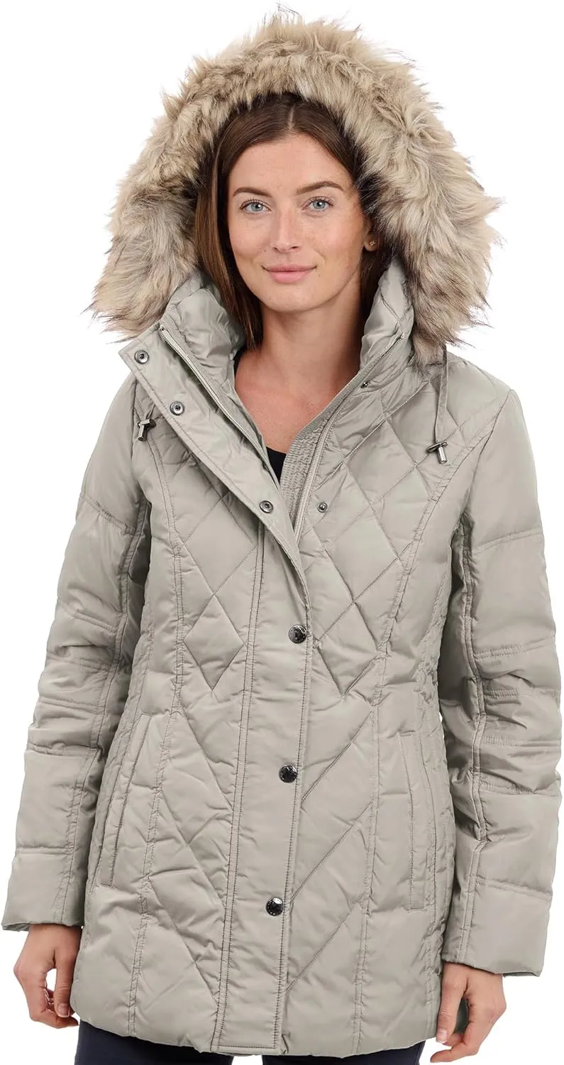 London Fog Women's Diamond Quilted Down Coat