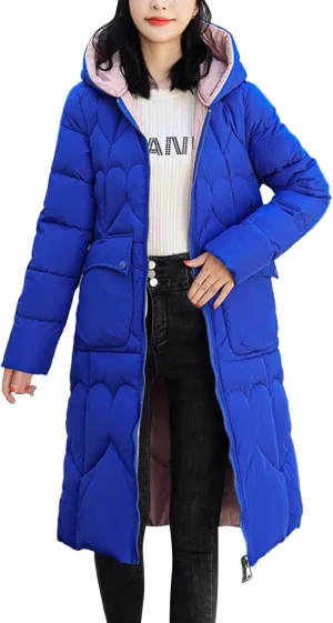 Long Puffer Jacket Women Packable Down Jacket Lightweight Parkas Jacket Oversized Zip Up Thicken Hooded Padded Coat