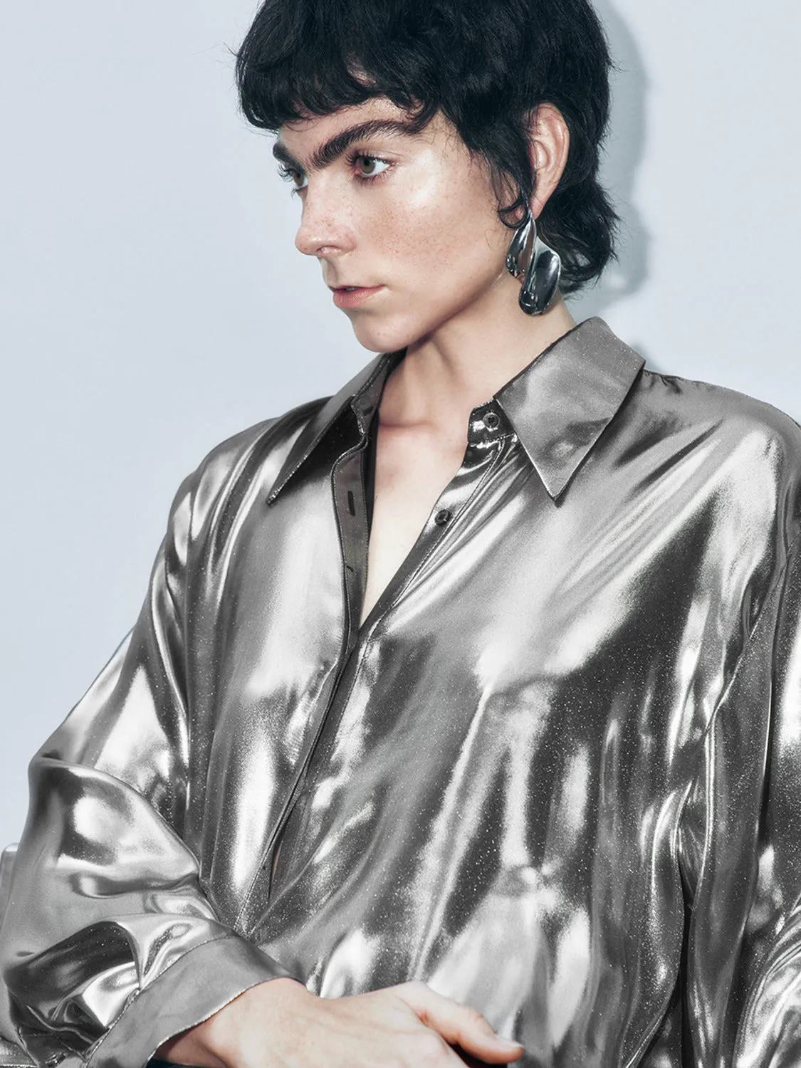 Long Sleeve Silver Shirts