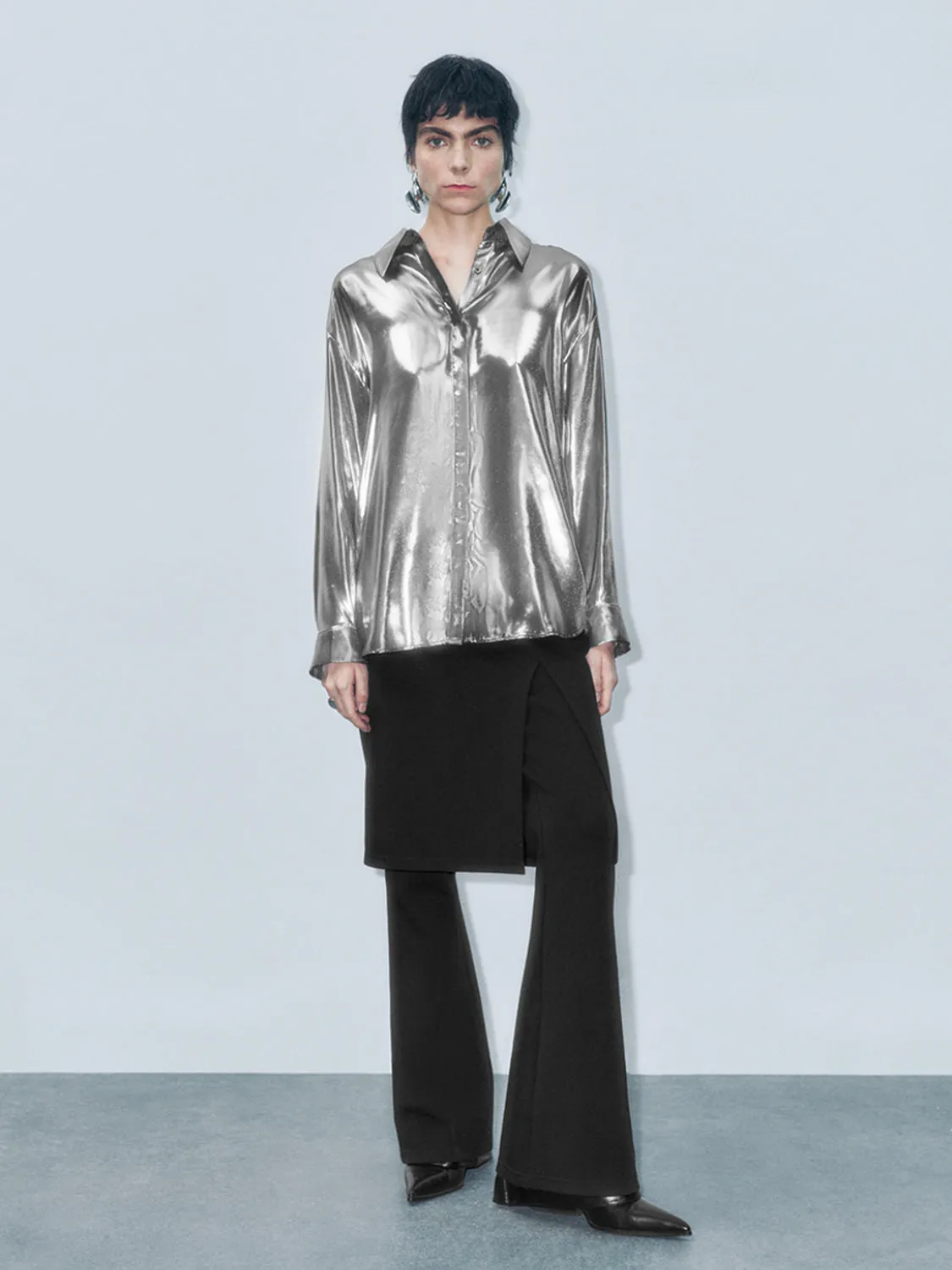 Long Sleeve Silver Shirts