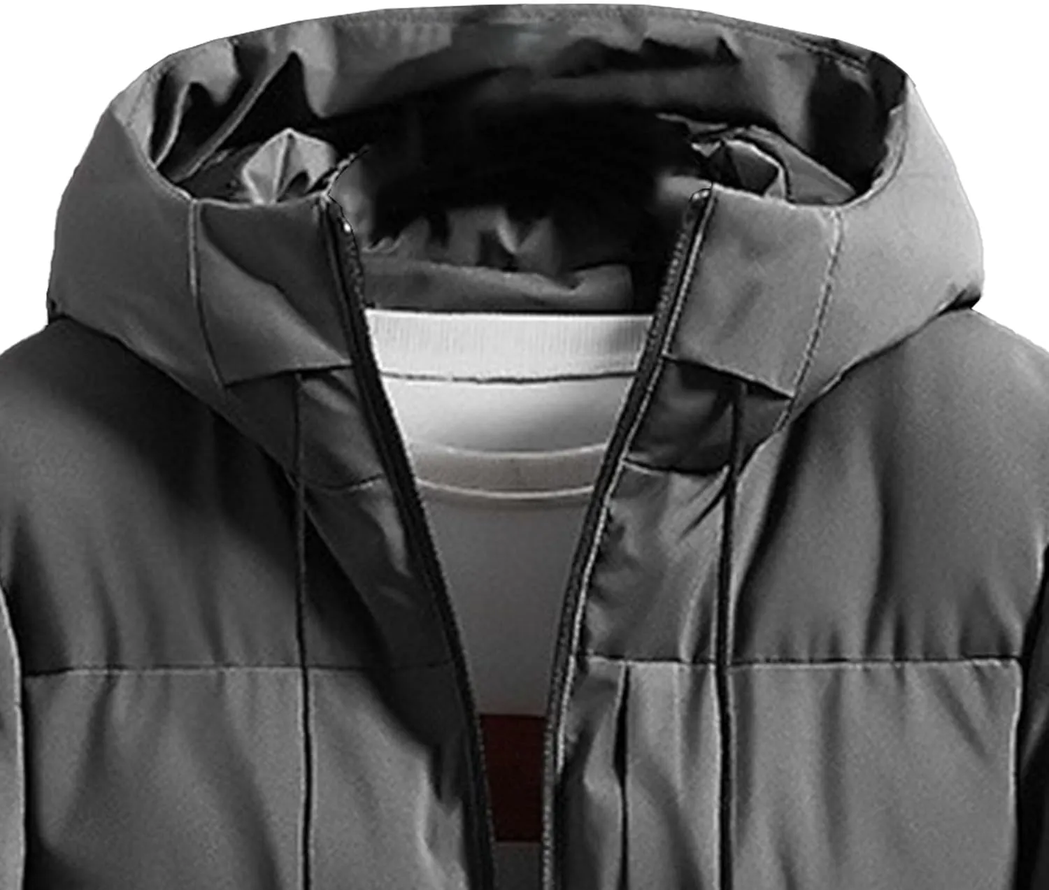 Maiyifu-GJ Men's Puffer Jacket Windproof Warm Hooded Winter Down Coat Lightweight Thicken Quilted Padded Coats Outerwear