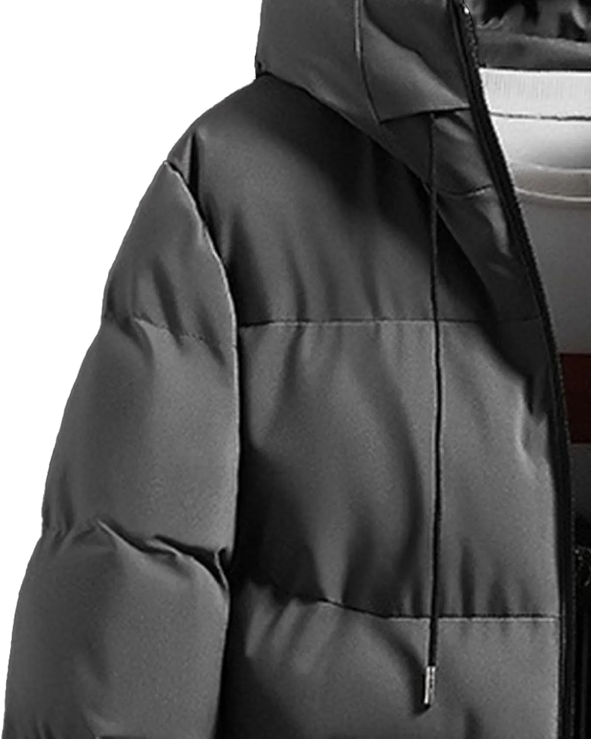 Maiyifu-GJ Men's Puffer Jacket Windproof Warm Hooded Winter Down Coat Lightweight Thicken Quilted Padded Coats Outerwear