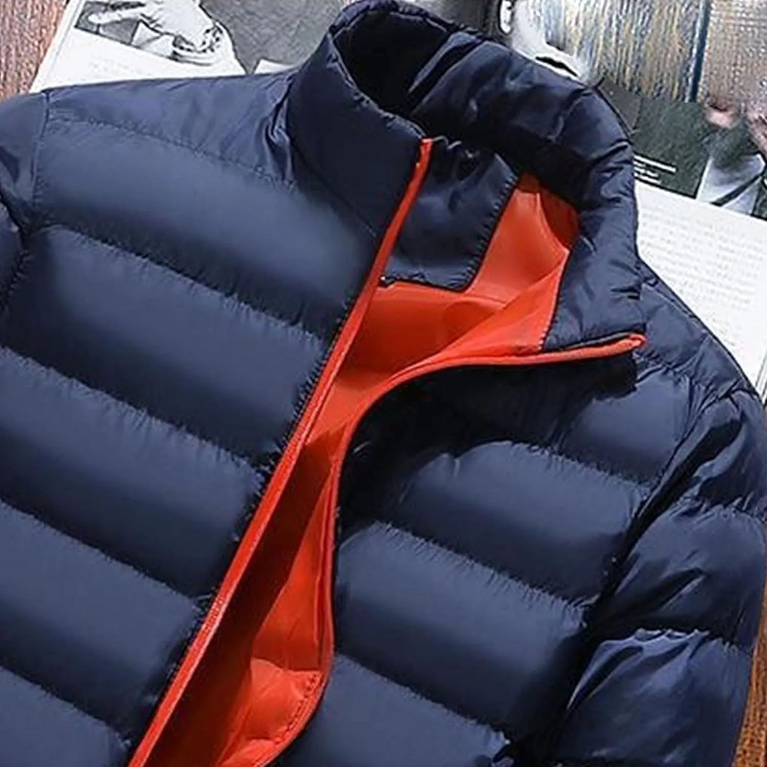 Maiyifu-GJ Men's Winter Jacket Quilted Puffer Jackets Lightweight Warm Windproof Down Coats Thicken Padded Outerwear