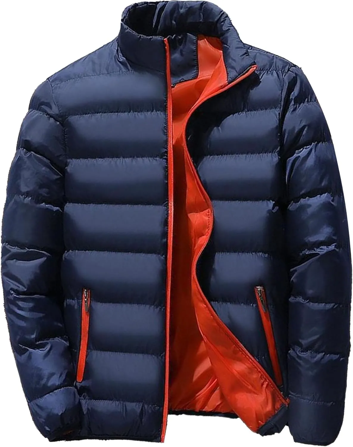 Maiyifu-GJ Men's Winter Jacket Quilted Puffer Jackets Lightweight Warm Windproof Down Coats Thicken Padded Outerwear