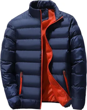 Maiyifu-GJ Men's Winter Warm Puffer Jacket Lightweight Thicken Quilted Padded Jackets Windproof Down Coat Outerwear