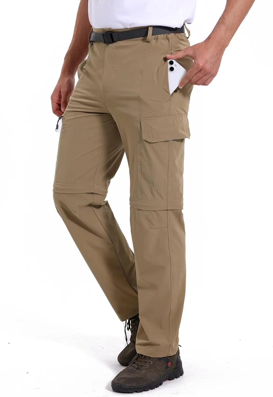 MANSDOUR Men's Hiking Pants Convertible Quick Dry Lightweight Zip-Off Outdoor Travel Camping Fishing Pants