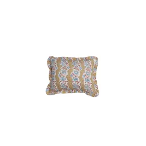 Marigold Block Print Lumbar Pillow with Ruffle