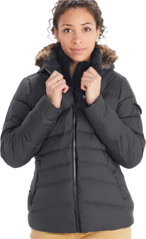 MARMOT Women's Ithaca Jacket - 700-Fill Down-Insulated, Water-Resistant Coat with Zip-Off Hood and Removable Fur Ruff