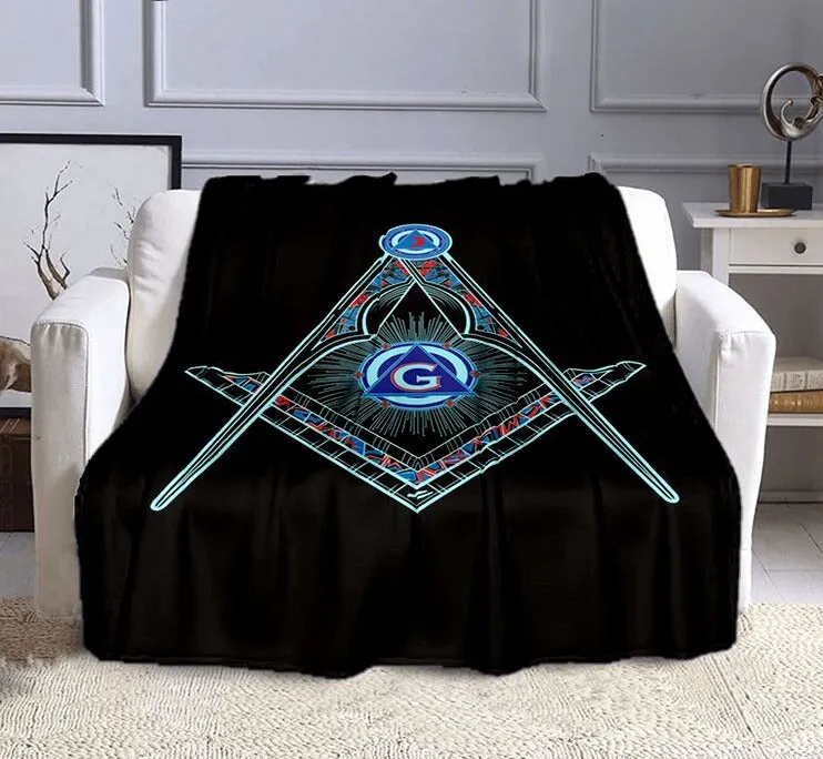 Master Mason Blue Lodge Blanket - 3D Blue Design