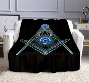 Master Mason Blue Lodge Blanket - 3D Blue Design