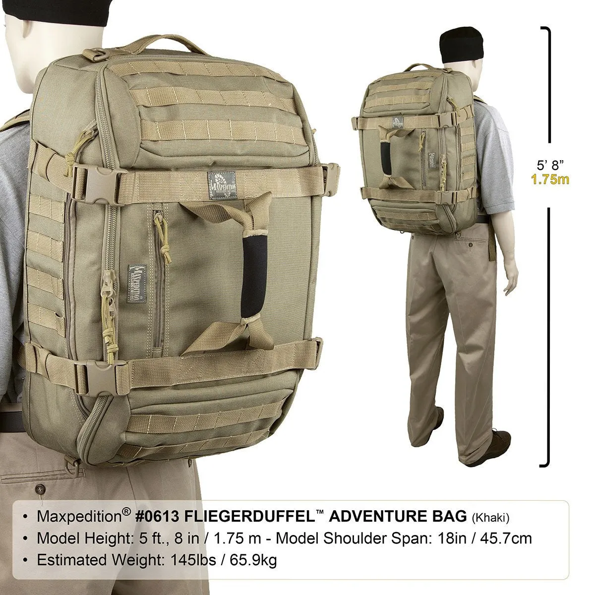 Maxpedition Fliegerduffel Adventure Bag (Black)