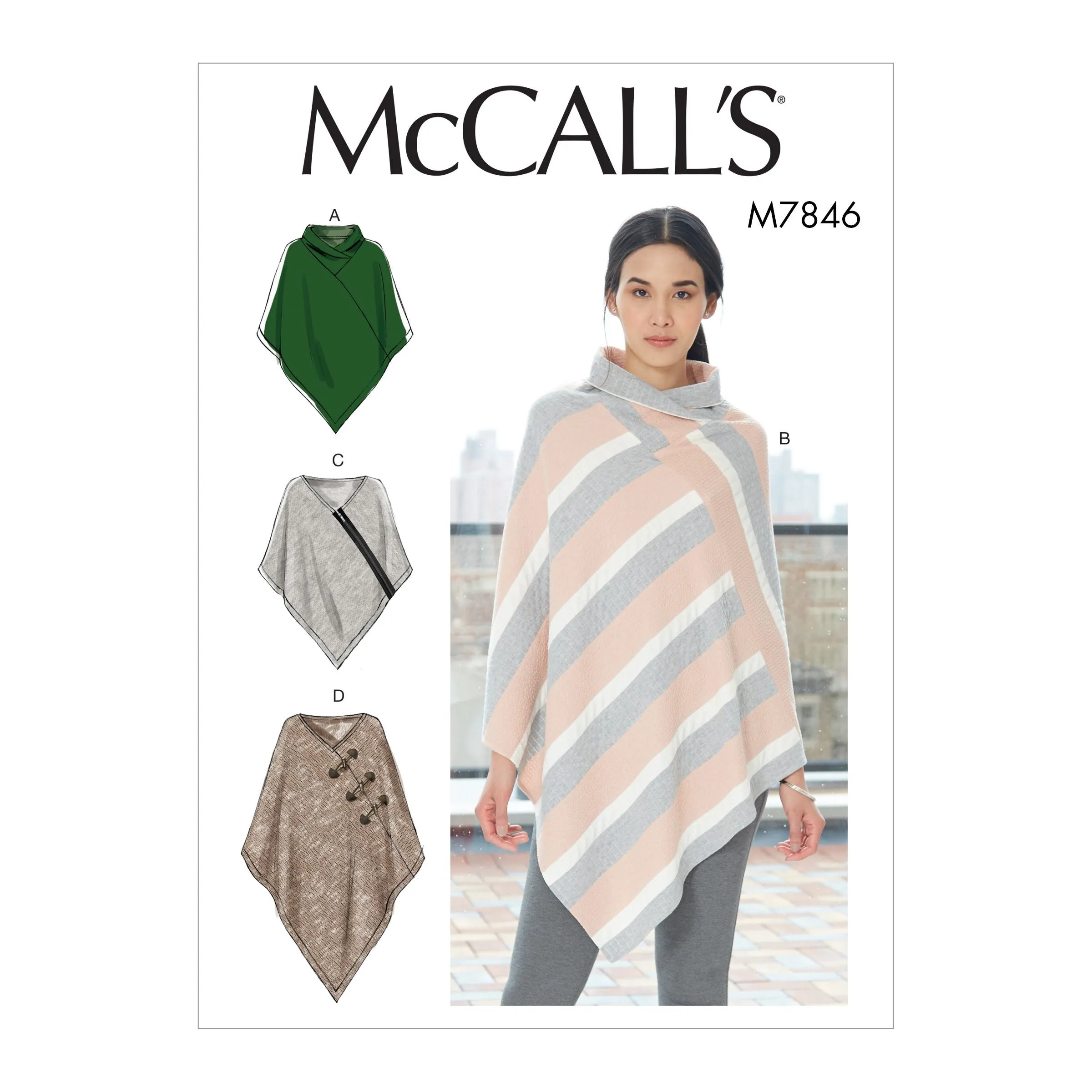 McCall's 7846 Misses' Ponchos Pattern