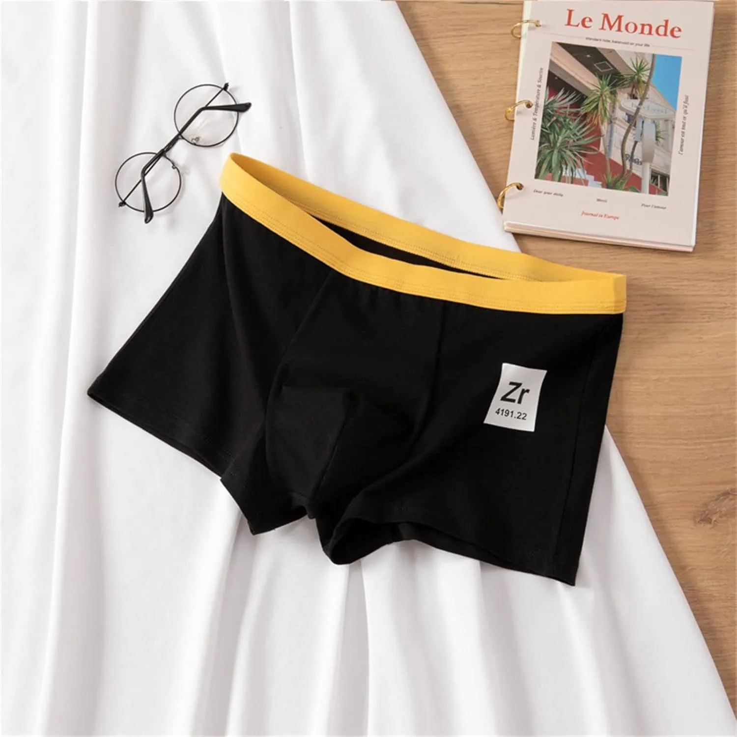Men Cotton Boxer Briefs Underwear Breathable Stretch Belt Convex Pouch Underwear Sexy Breathable Comfort Soft Boxer Briefs