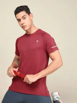 Men Melange Slim Fit Crew Neck T-shirt with MELANGE