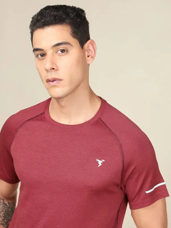 Men Melange Slim Fit Crew Neck T-shirt with MELANGE