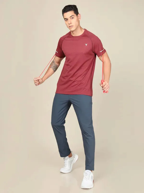 Men Melange Slim Fit Crew Neck T-shirt with MELANGE