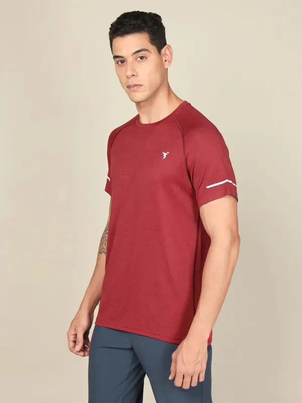 Men Melange Slim Fit Crew Neck T-shirt with MELANGE