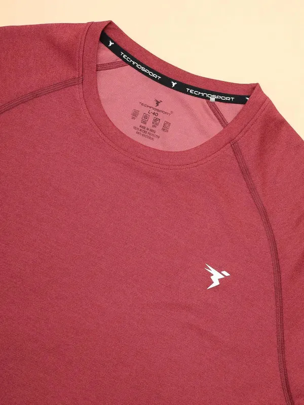 Men Melange Slim Fit Crew Neck T-shirt with MELANGE