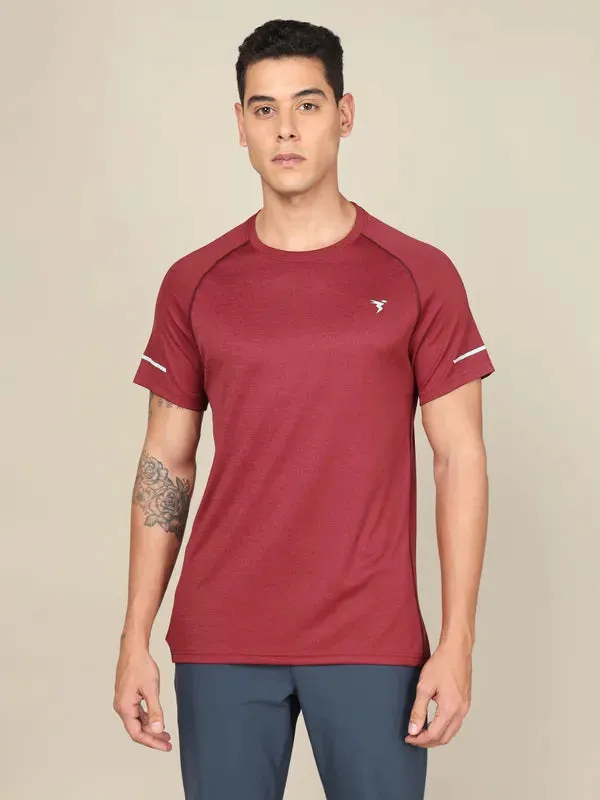 Men Melange Slim Fit Crew Neck T-shirt with MELANGE