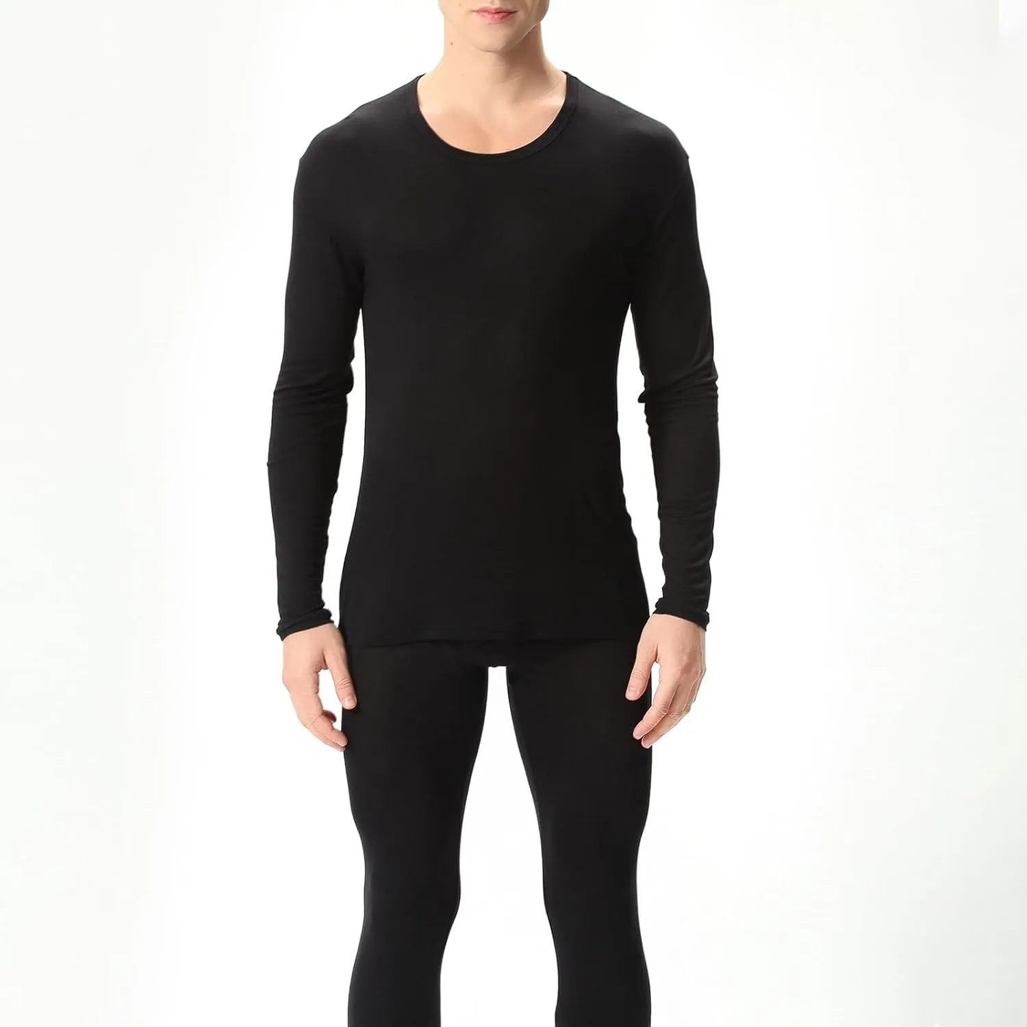 Men Thermals Top and Bottom Set Autumn and Winter Thermal Underwear Set Clothes Trousers Base Layer for Cold Weather