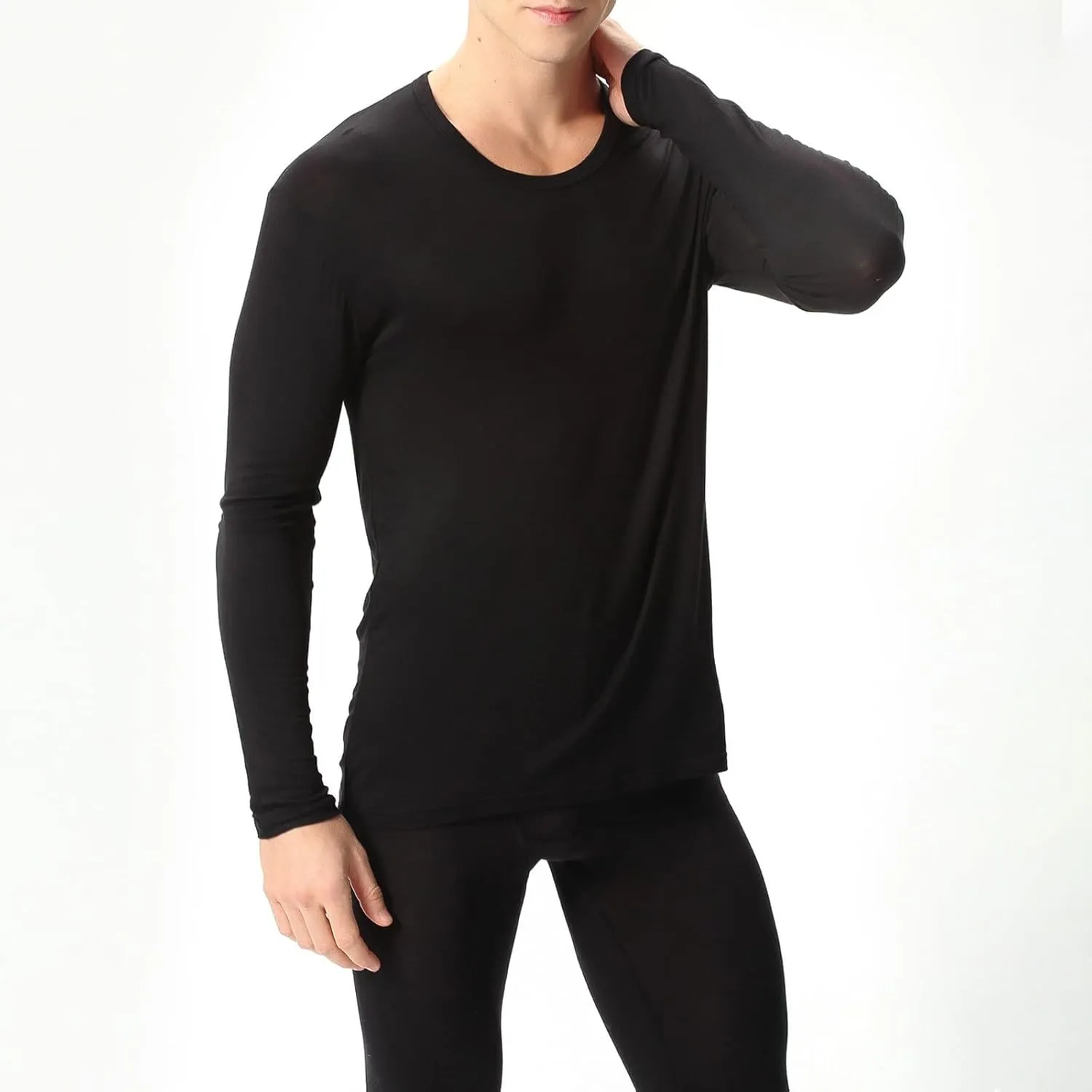 Men Thermals Top and Bottom Set Autumn and Winter Thermal Underwear Set Clothes Trousers Base Layer for Cold Weather