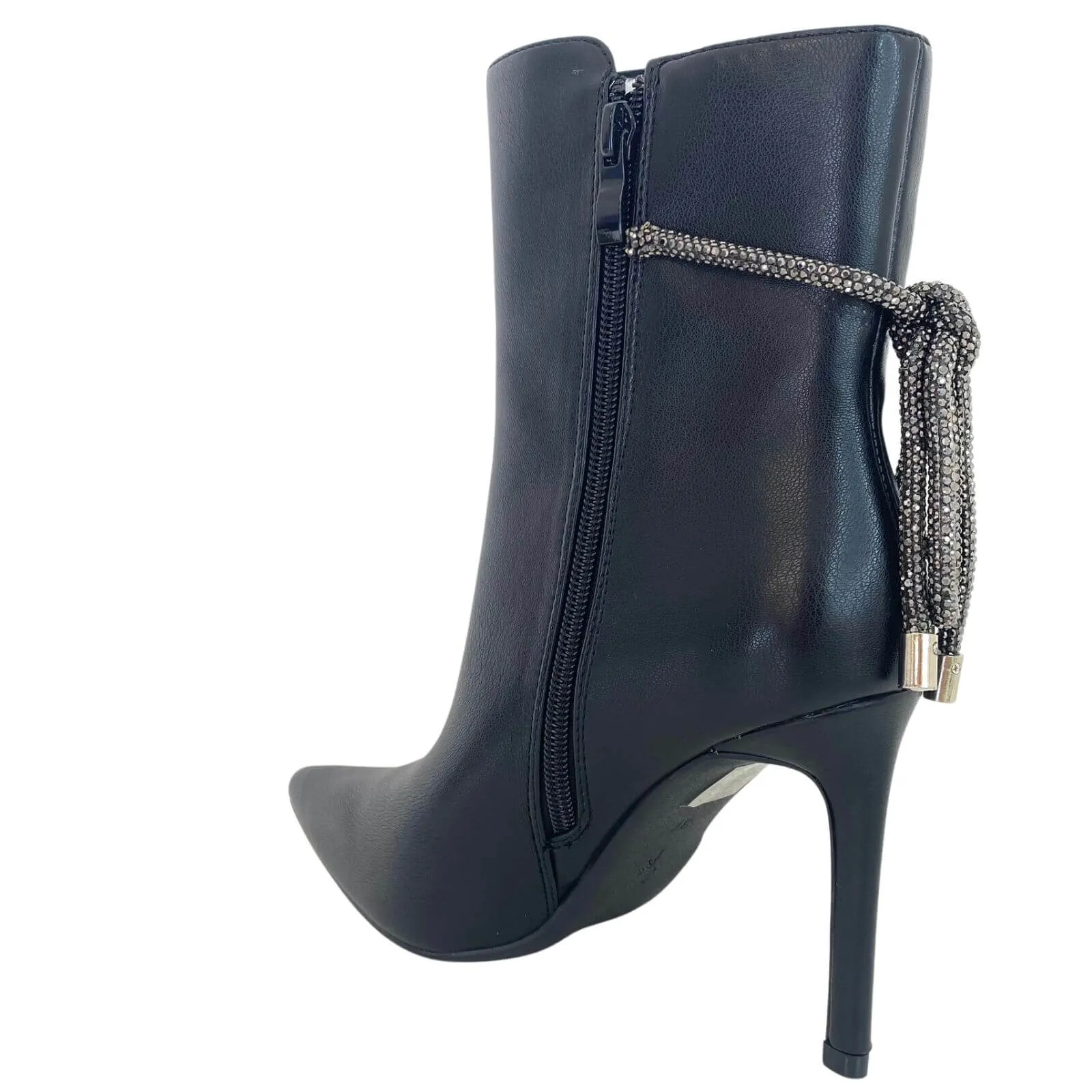 Menbur Black Sparkly Ankle Rope Boots