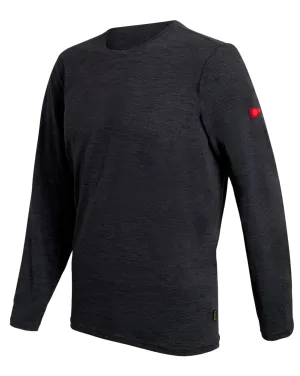 Mens Airtex Long Sleeve Shirt - Heather Charcoal