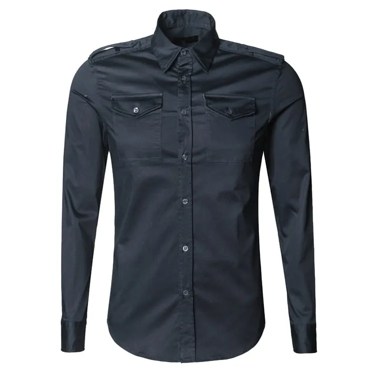 Men's Autumn/Winter European Style Slim Fit  Long-Sleeved Shirt