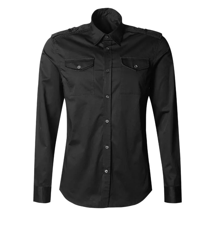 Men's Autumn/Winter European Style Slim Fit  Long-Sleeved Shirt