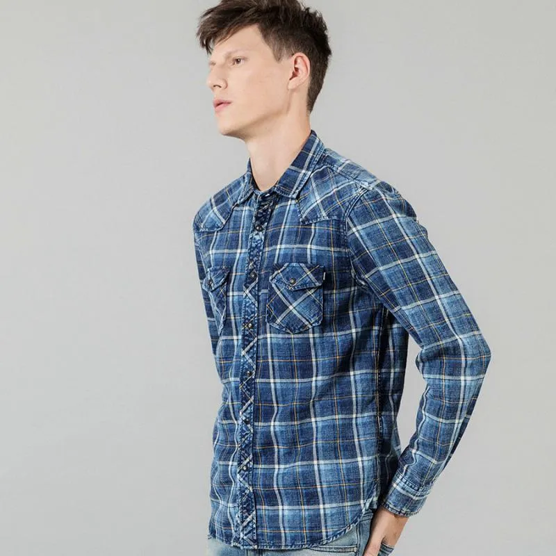 Men's Autumn/Winter Plaid Long Sleeved Shirt