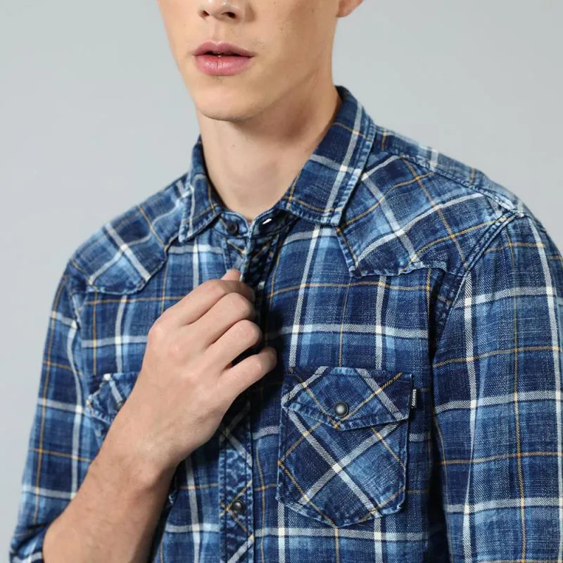 Men's Autumn/Winter Plaid Long Sleeved Shirt